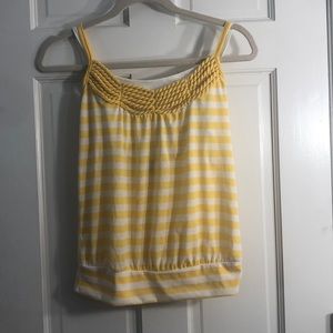 Beautiful Yellow and White Striped Tank Top